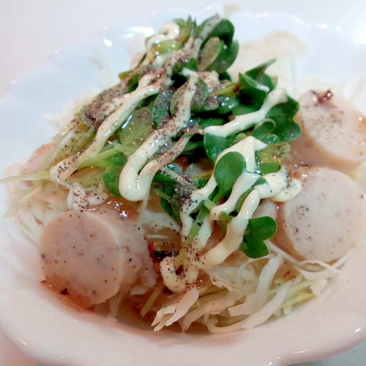 レタスとささみプロテインバーとかいわれ大根のサラダ レシピ 作り方 By ぷ みぃまま 楽天レシピ